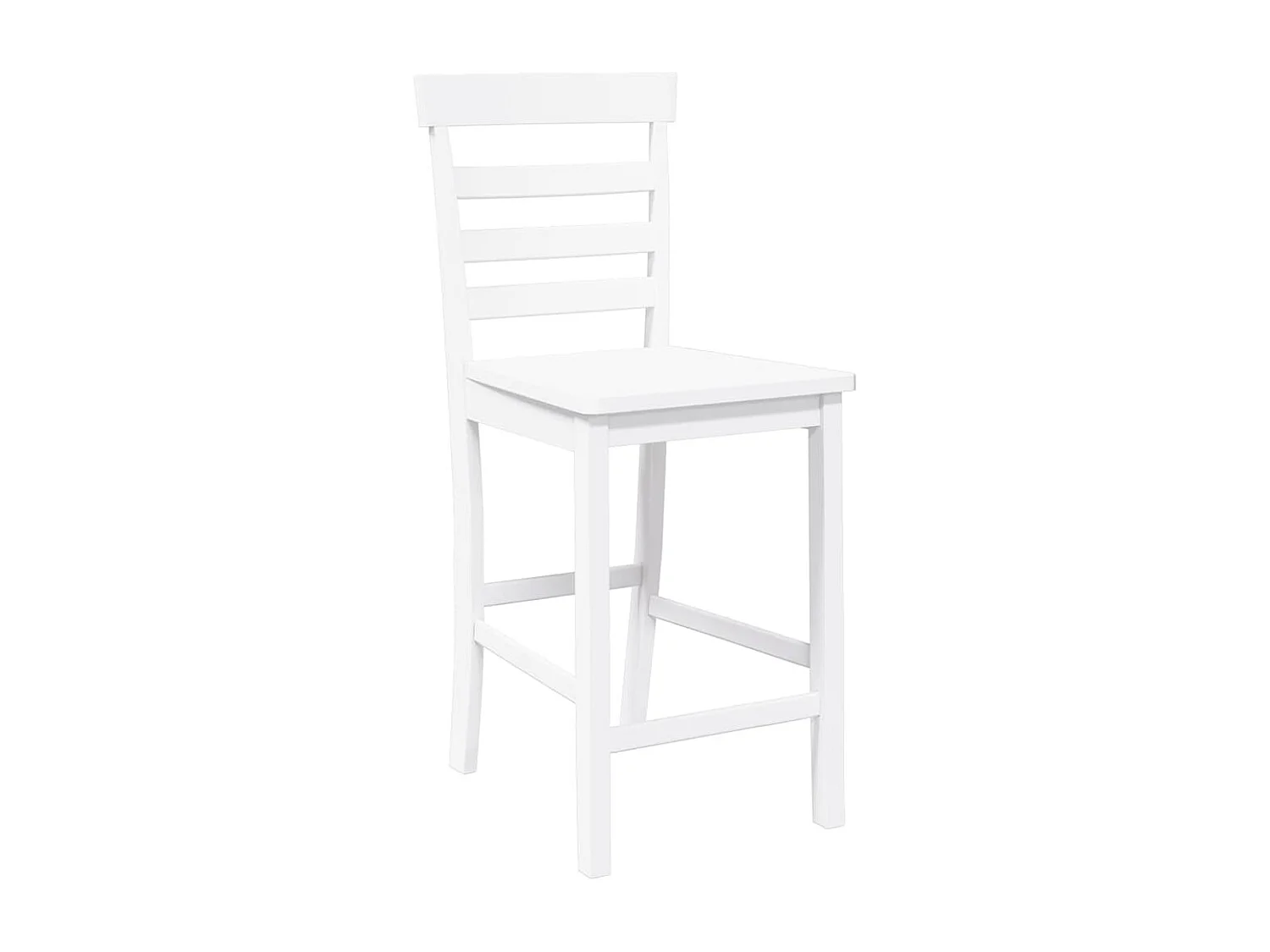 Tabourets de bar 2 pcs blanc bois massif d'hévéa