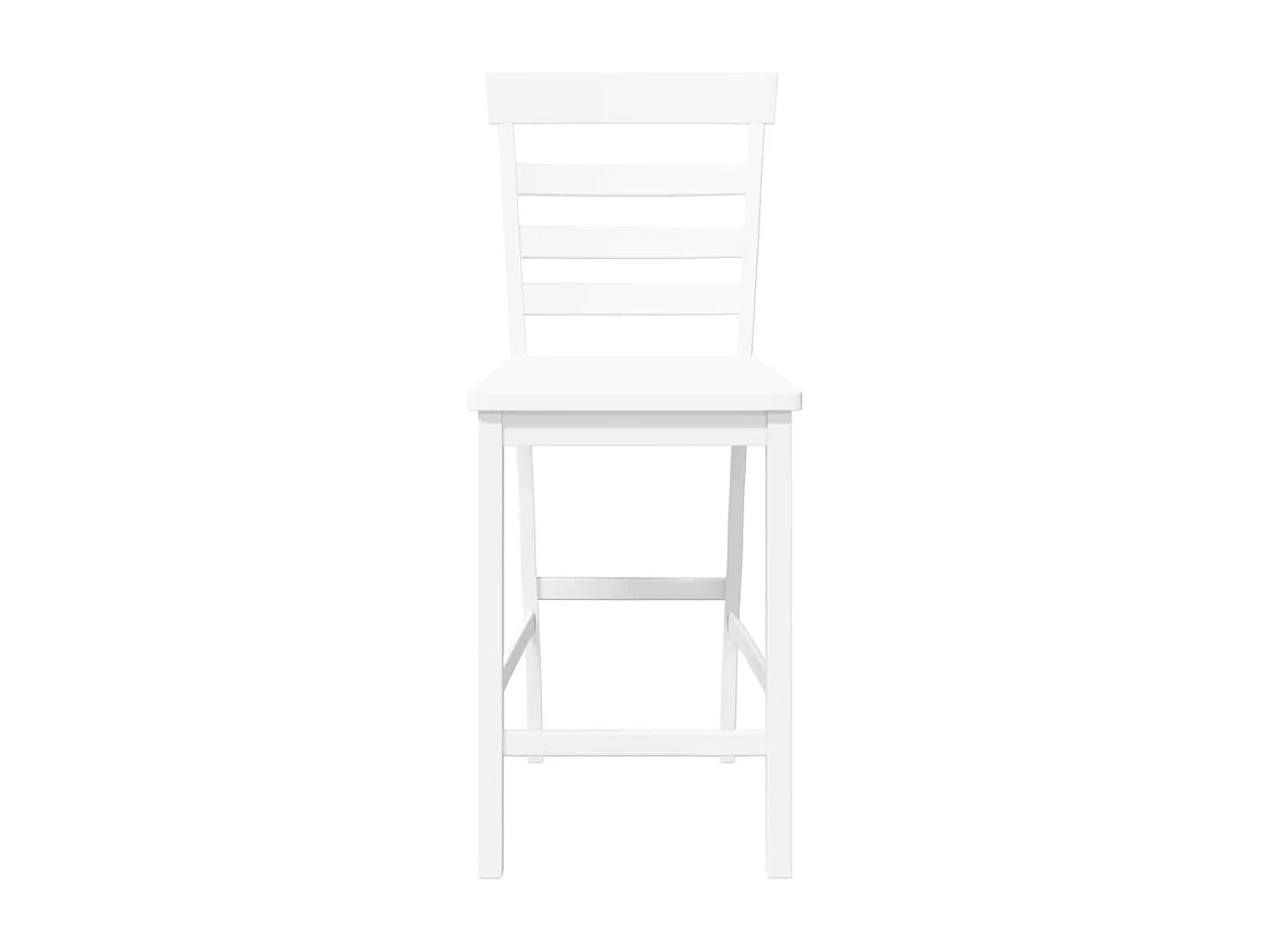 Tabourets de bar 2 pcs blanc bois massif d'hévéa