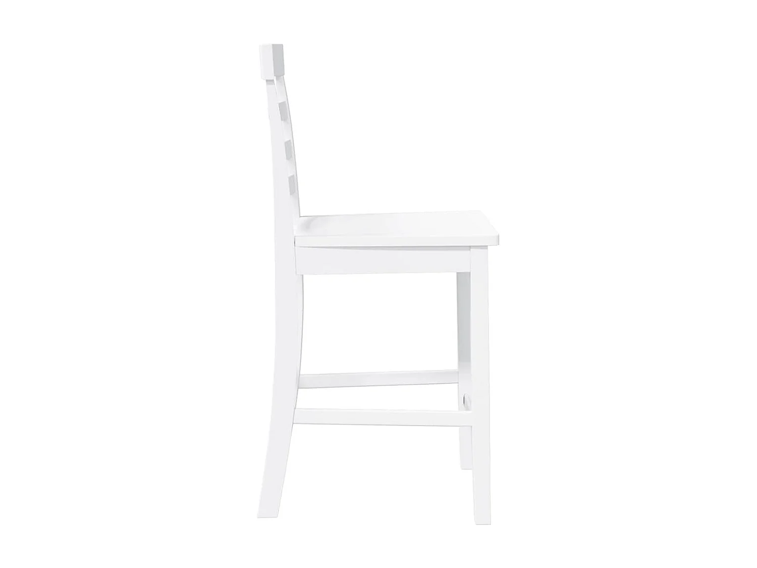 Tabourets de bar 2 pcs blanc bois massif d'hévéa