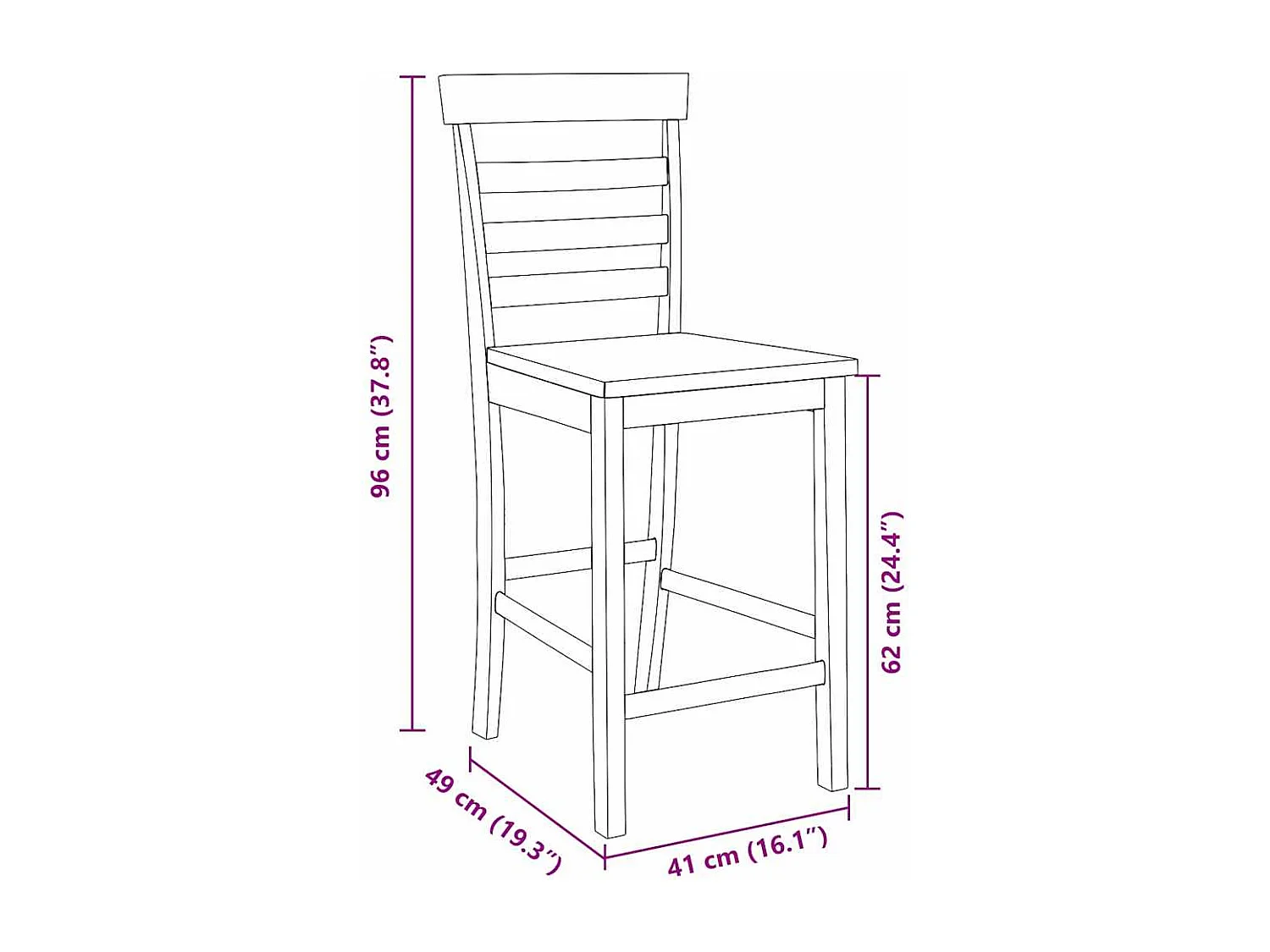 Tabourets de bar 2 pcs blanc bois massif d'hévéa