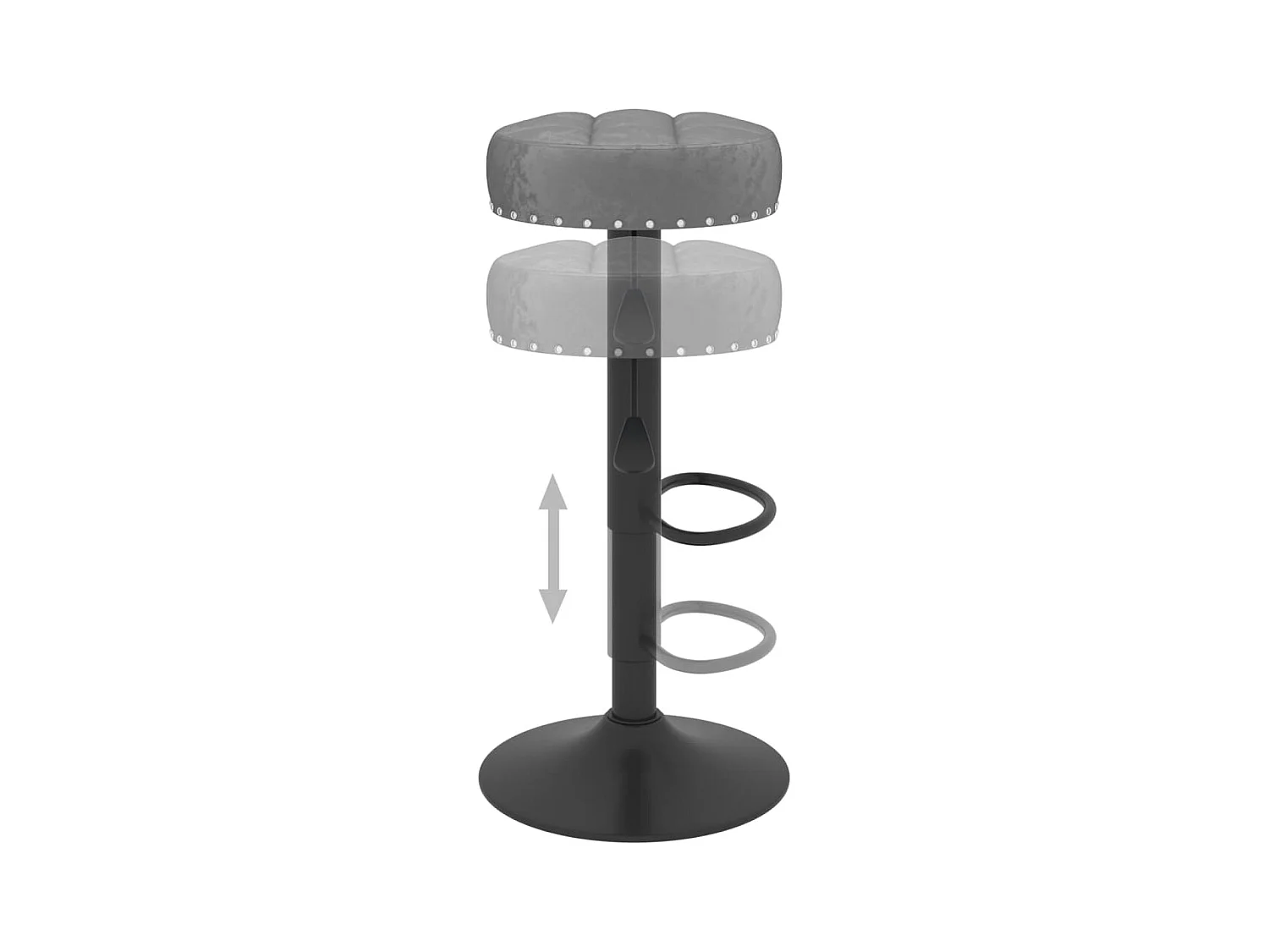 Tabourets de bar lot de 2 gris foncé velours