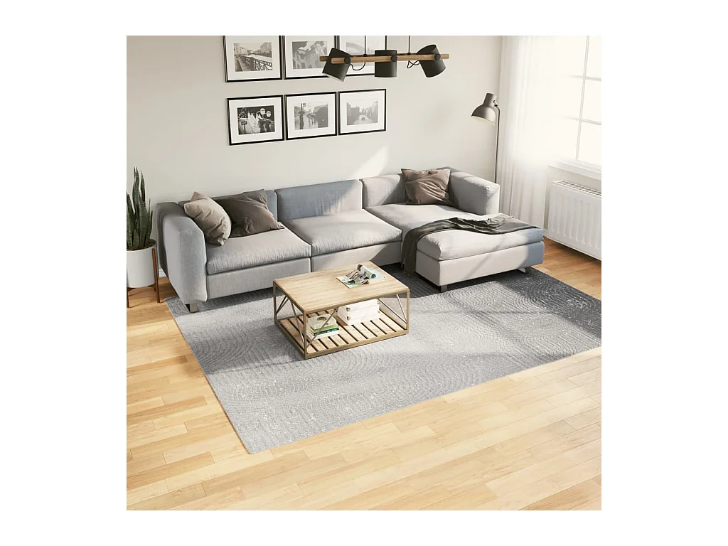 Alfombra IZA de pelo corto de estilo escandinavo en gris 200x280 cm