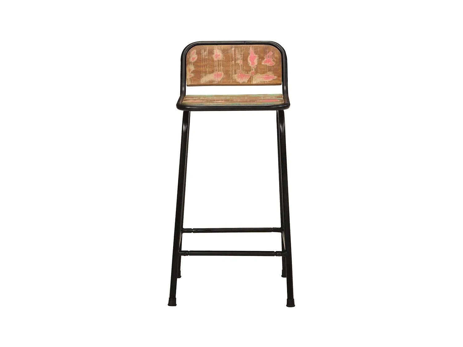 Set di 4 sgabelli da bar 46x35,5x80cm in legno massello di recupero