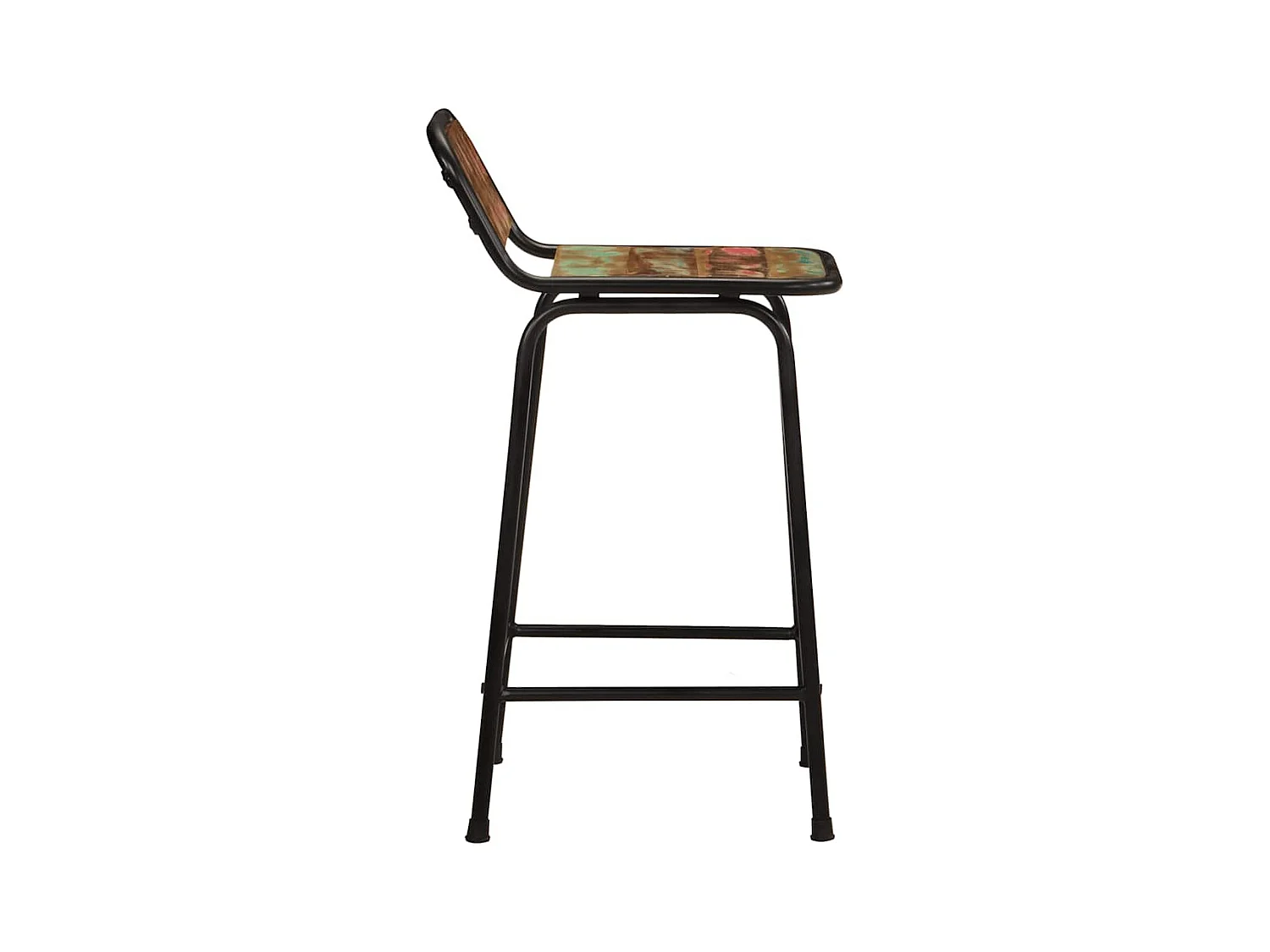 Set di 4 sgabelli da bar 46x35,5x80cm in legno massello di recupero