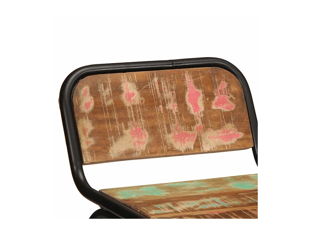 Set di 4 sgabelli da bar 46x35,5x80cm in legno massello di recupero