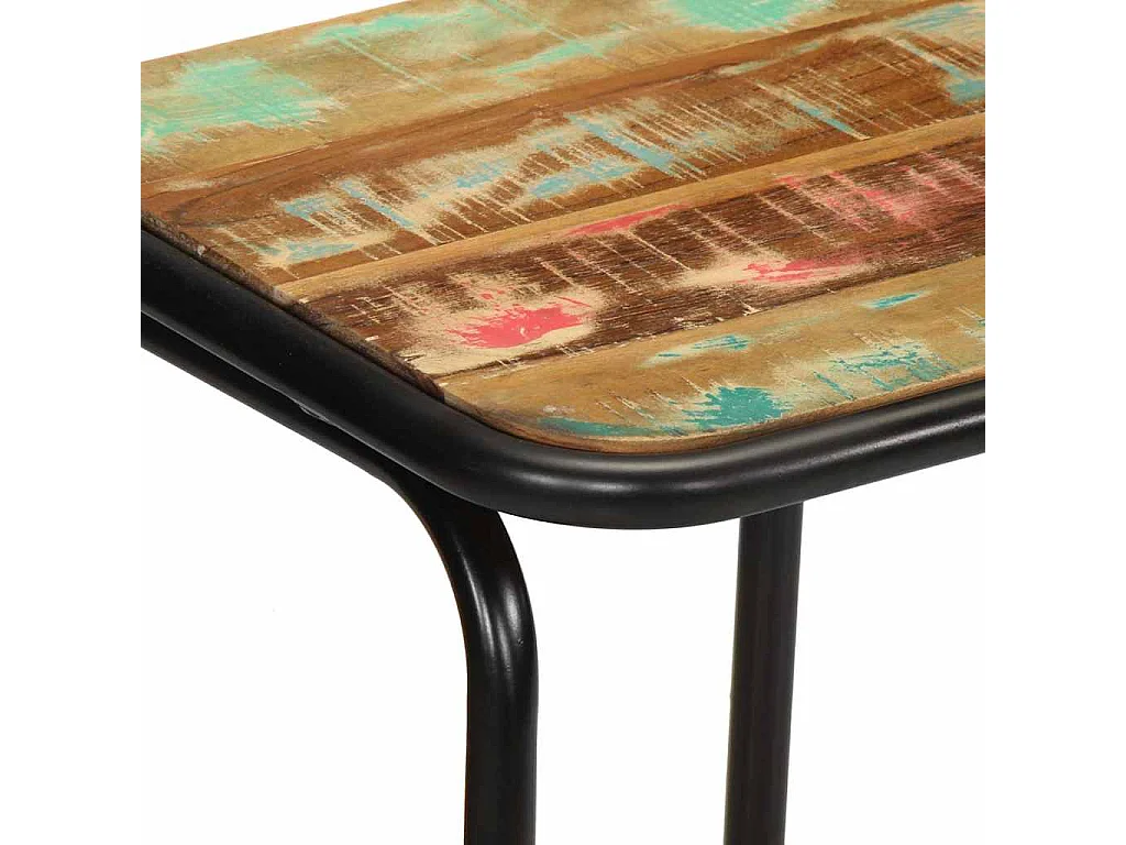 Set di 4 sgabelli da bar 46x35,5x80cm in legno massello di recupero