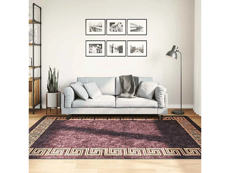 Tappeto antiscivolo lavabile 160x230 cm nero e oro