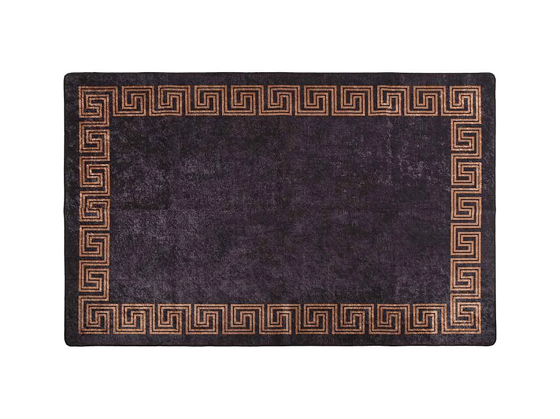Wasbaar antislip vloerkleed 160x230 cm zwart en goud