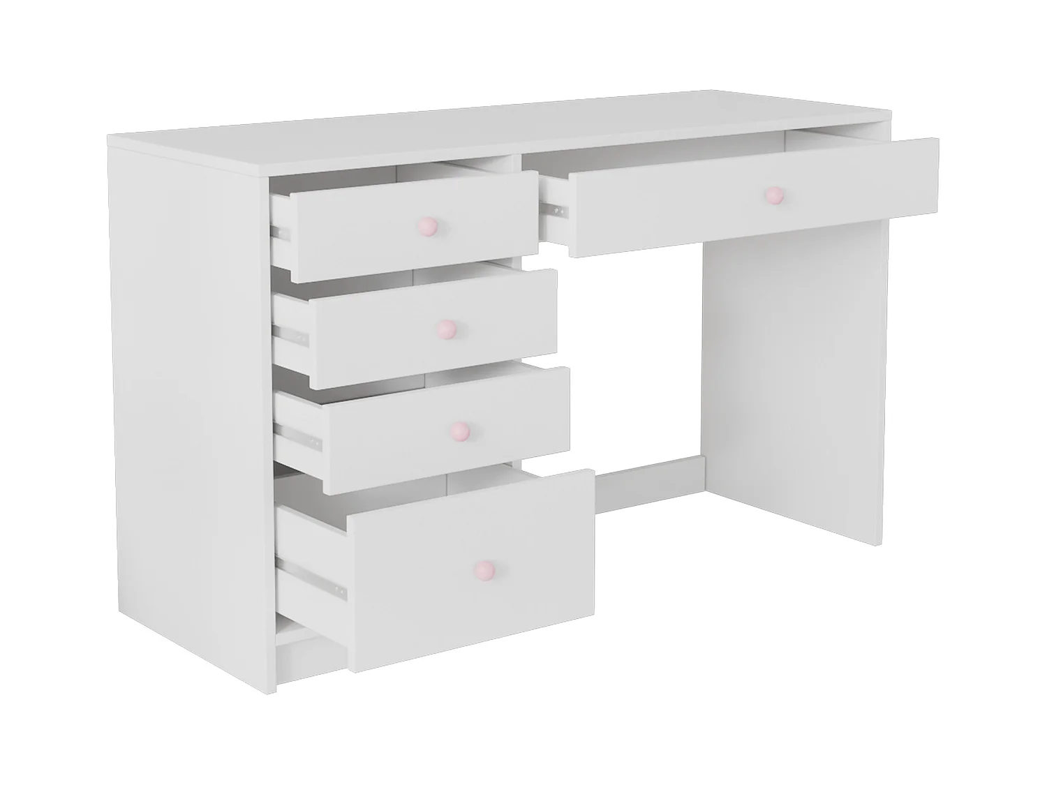Escrivaninha infantil simples - 120 x 45 x 74 cm - com 5 gavetas de armazenamento - MDF - branco