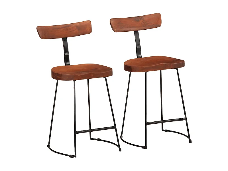 Barkrukken set van 2 49x43x79 cm massief mangohout