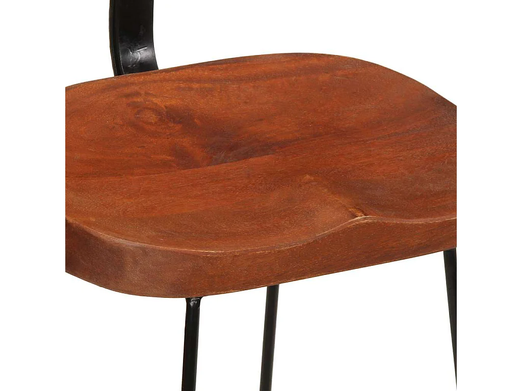 Set di 2 sgabelli da bar 49x43x79 cm in legno massello di mango