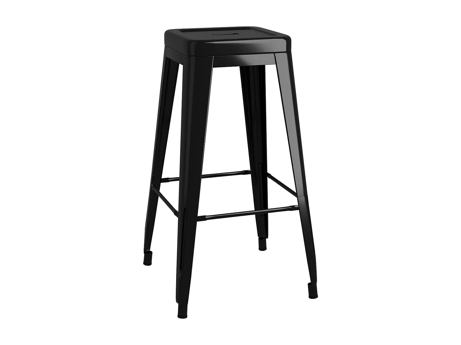 Tabourets de bar empilables lot de 2 noir métal