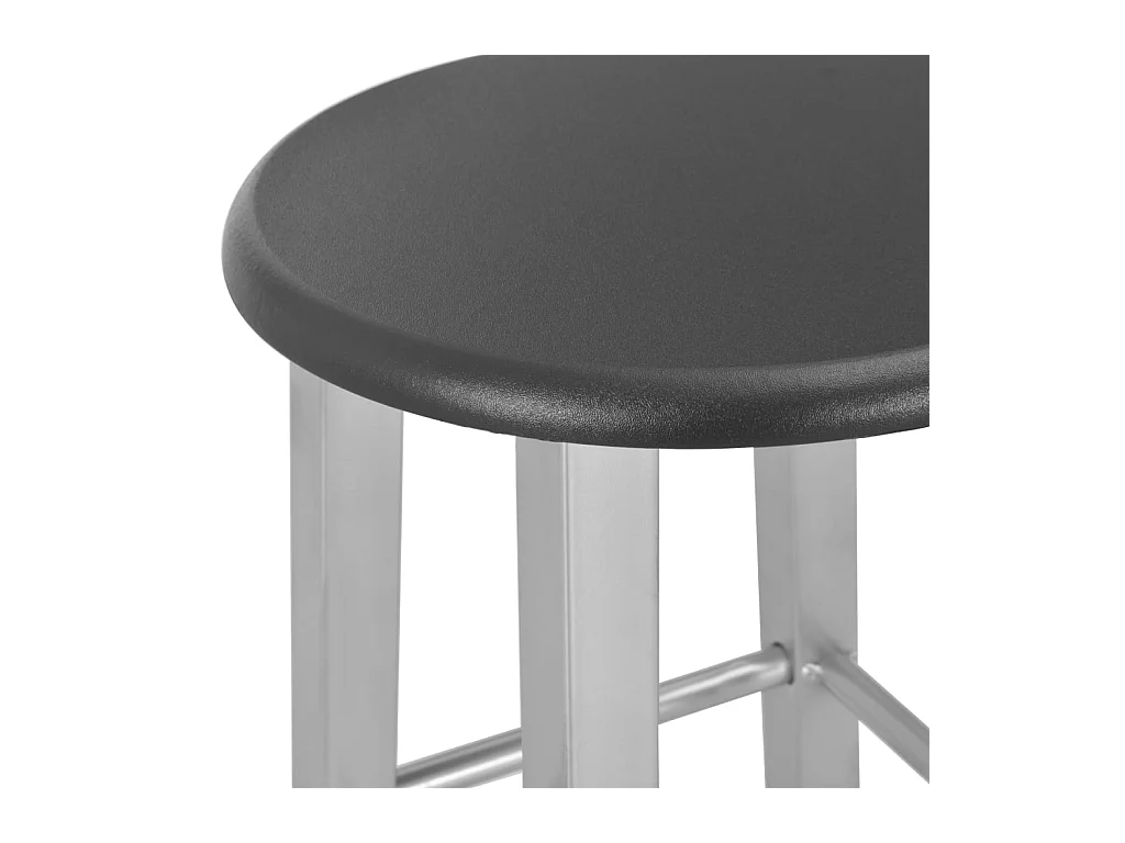 Barkrukken set van 2 zilver MDF