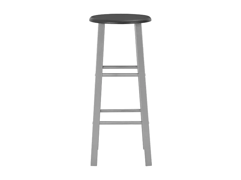 Tabourets de bar lot de 2 argenté MDF