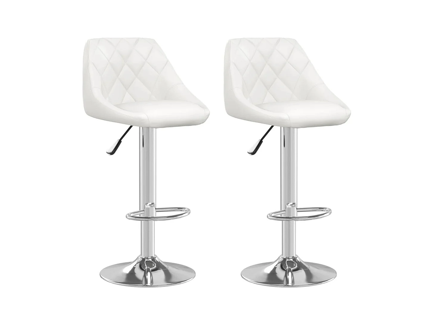 Set di 2 sgabelli da bar in similpelle bianca