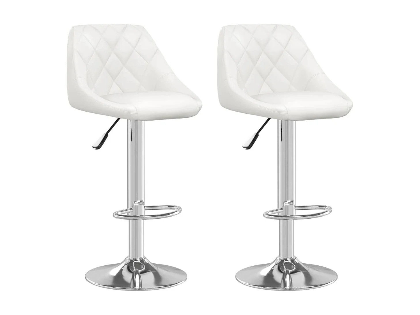Tabourets de bar lot de 2 blanc similicuir