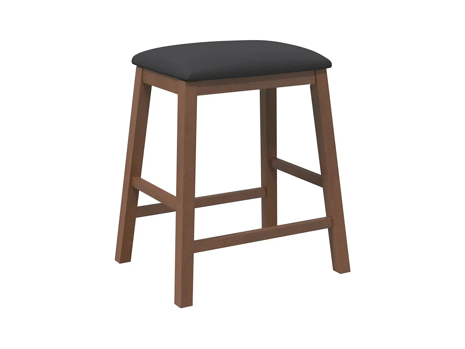 Barstühle mit Kissen 2 Stück braunes massives Gummibaumholz