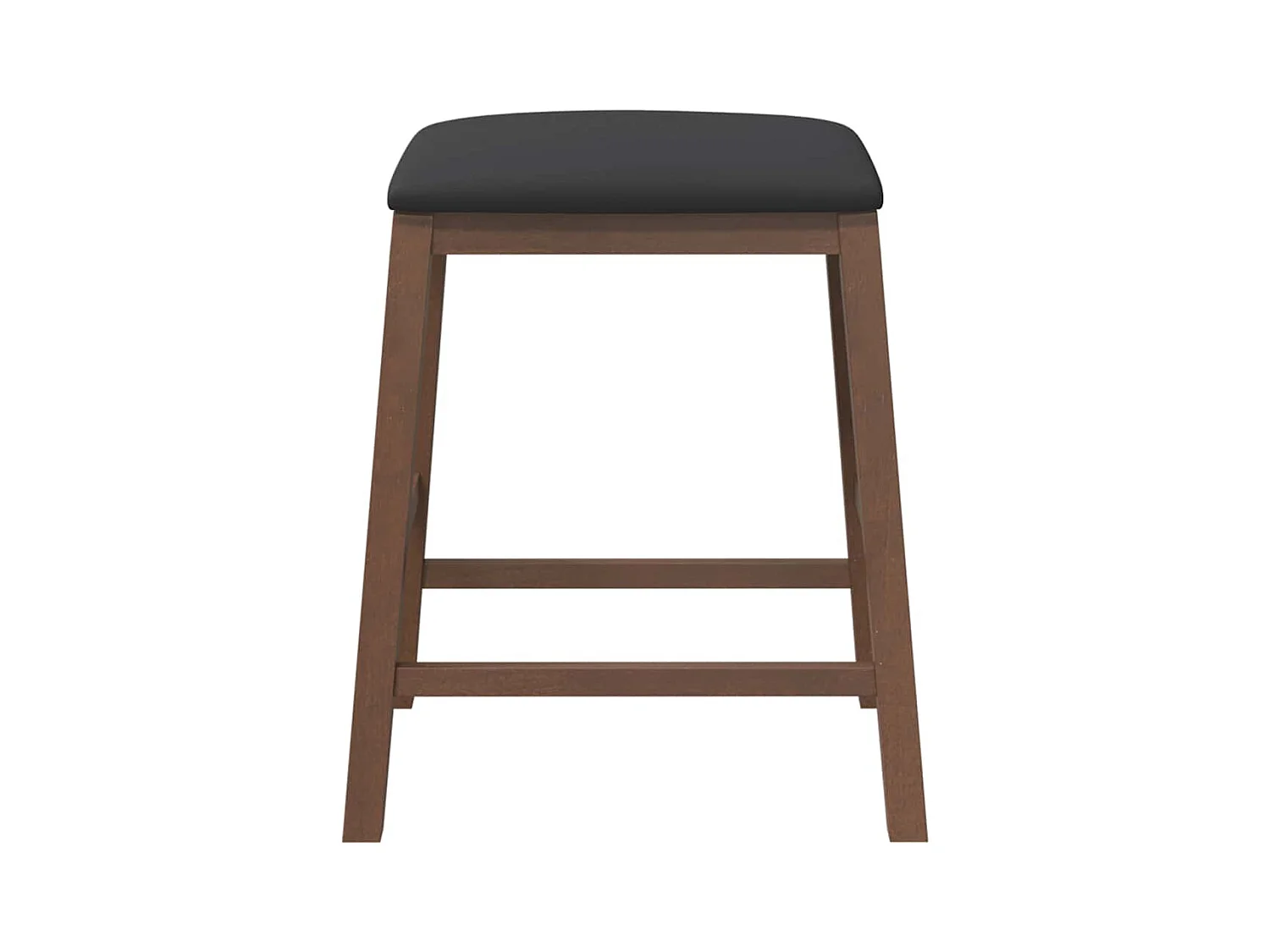 Barstühle mit Kissen 2 Stück braunes massives Gummibaumholz