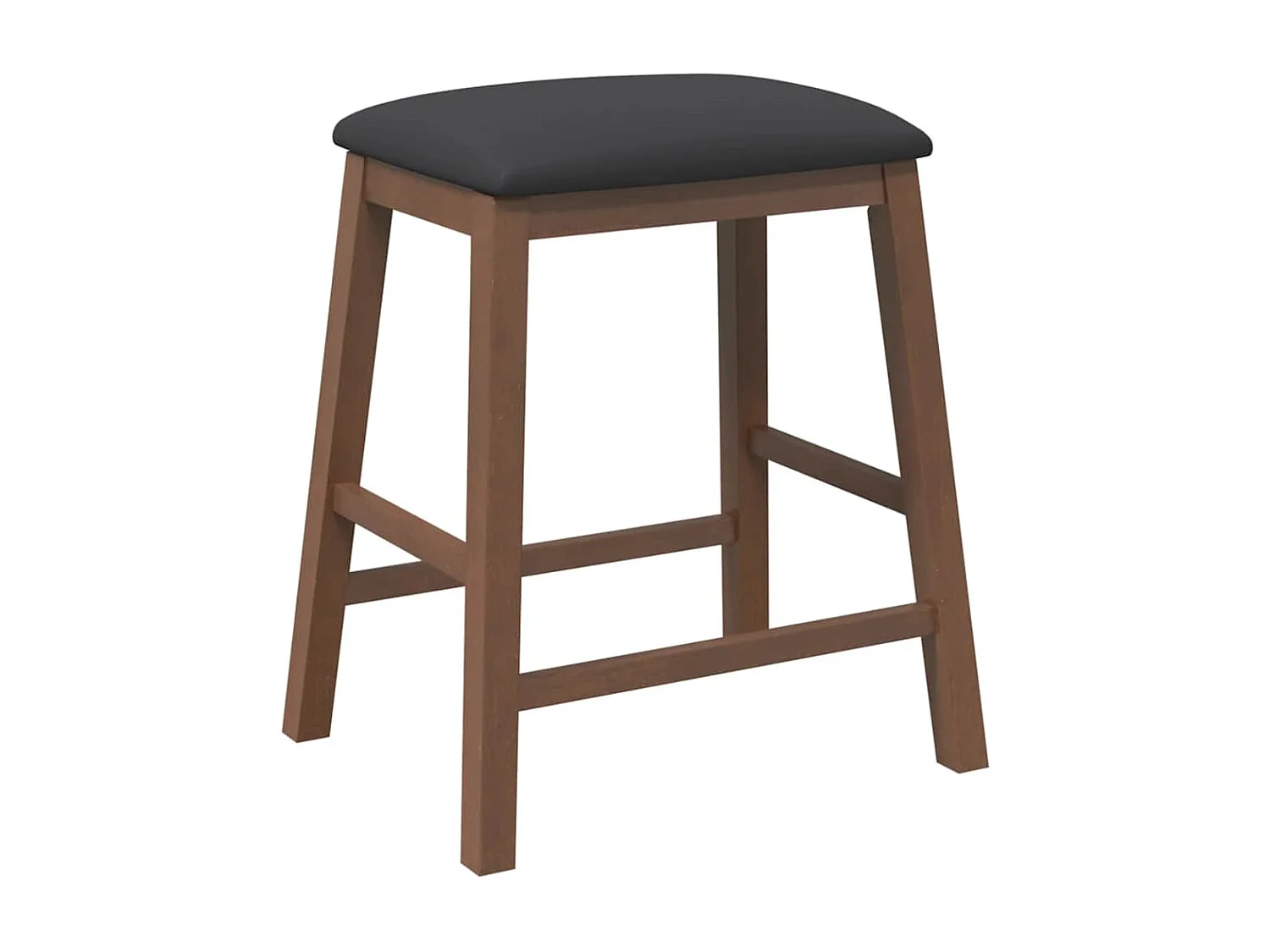 chaises de bar avec coussins 2 pcs marron bois massif d'hévéa