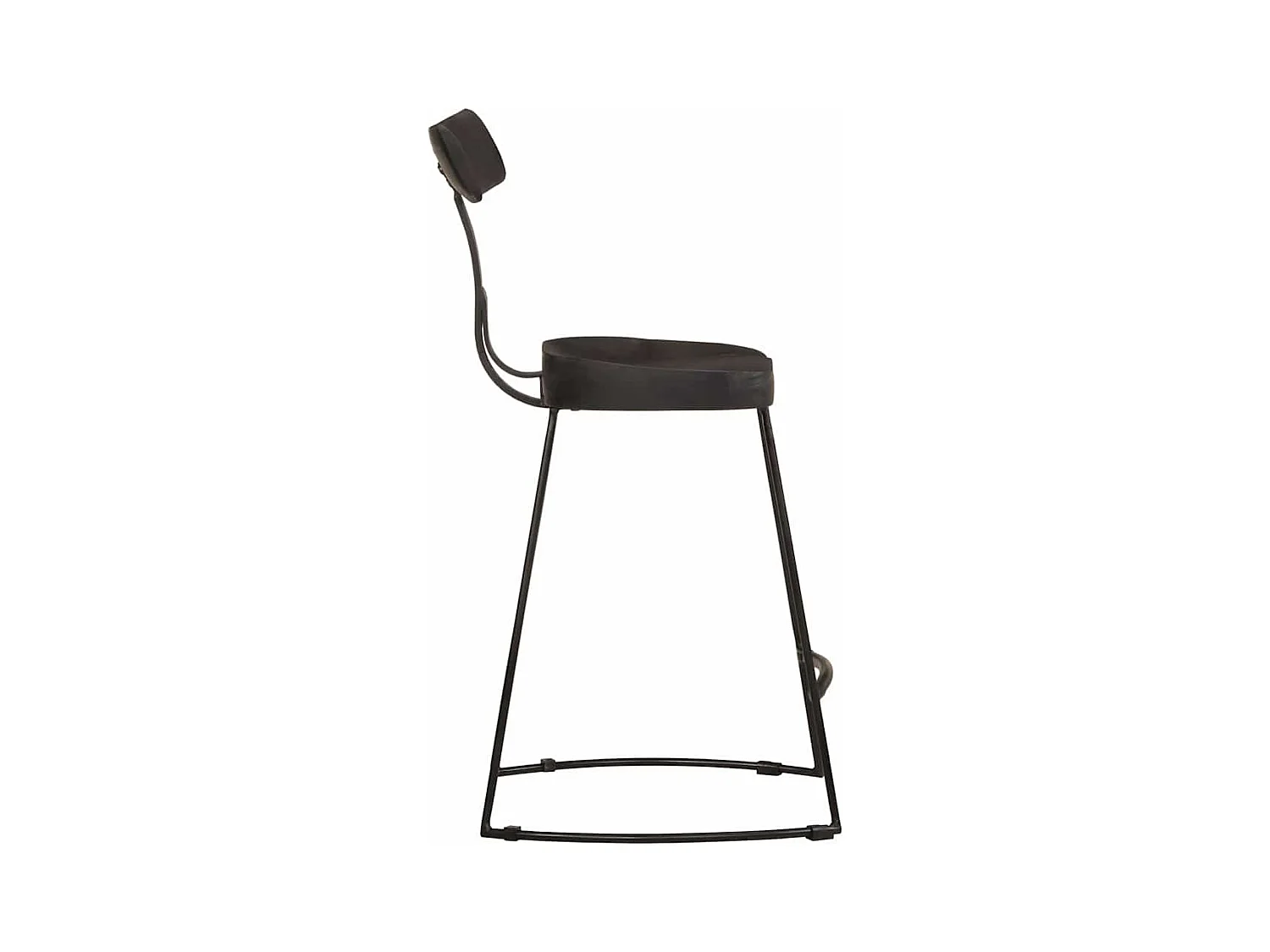 Set di 2 sgabelli da bar neri 49x43x79 cm in legno massello di mango