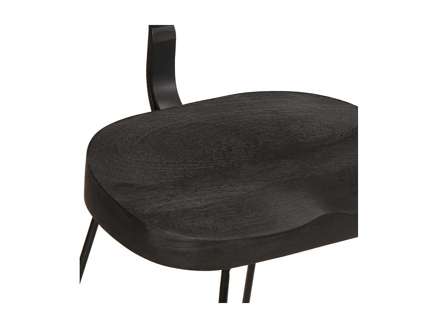 Set di 2 sgabelli da bar neri 49x43x79 cm in legno massello di mango