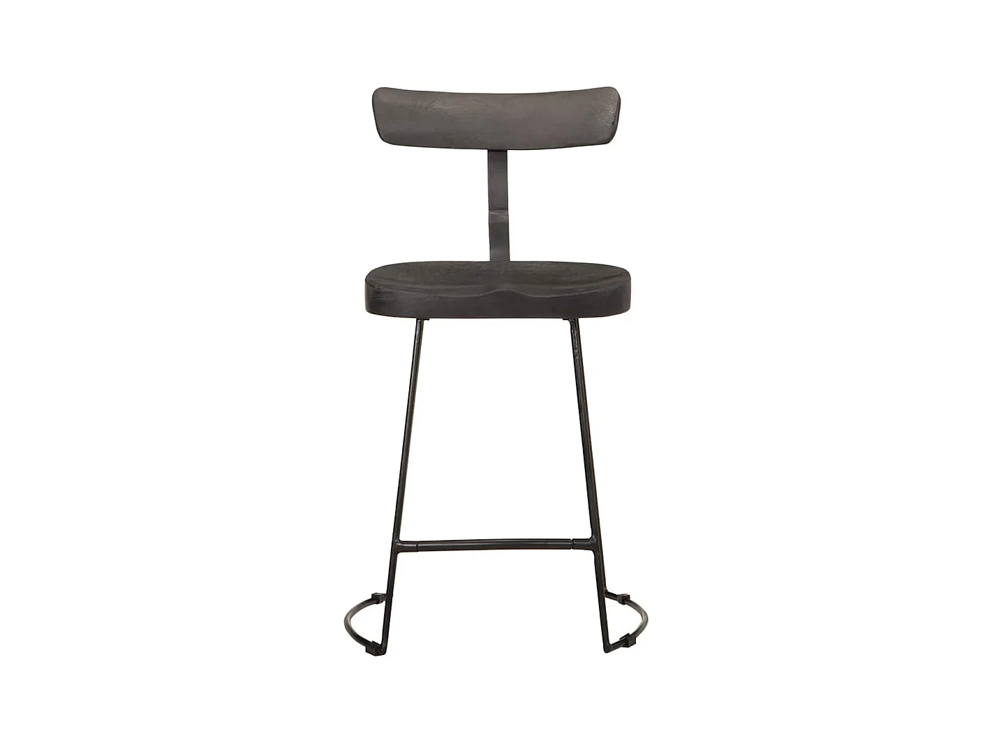 Tabourets de bar lot de 2 noir 49x43x79 cm bois manguier massif
