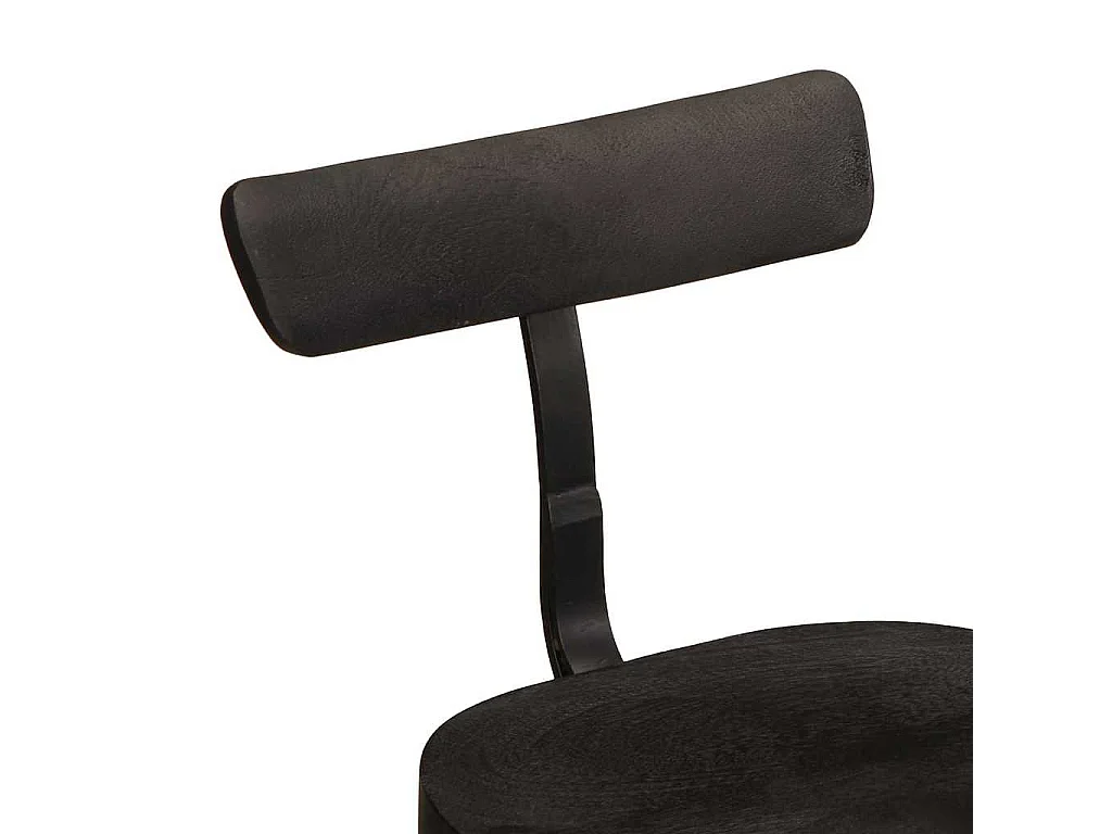 Tabourets de bar lot de 2 noir 49x43x79 cm bois manguier massif