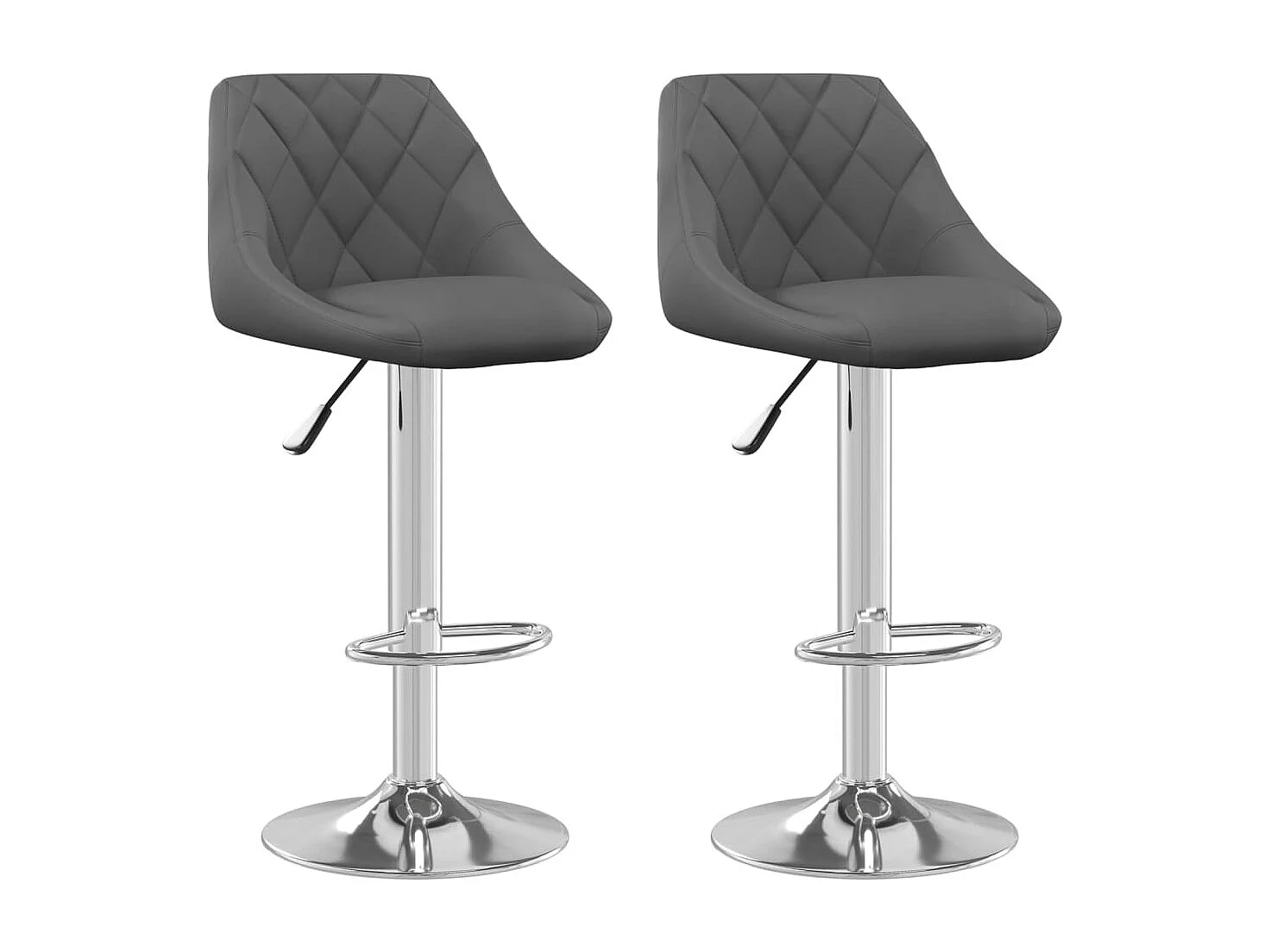 Tabourets de bar lot de 2 gris foncé velours