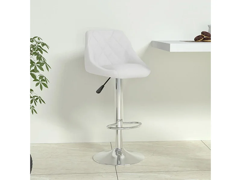 Sgabello da bar in similpelle bianca