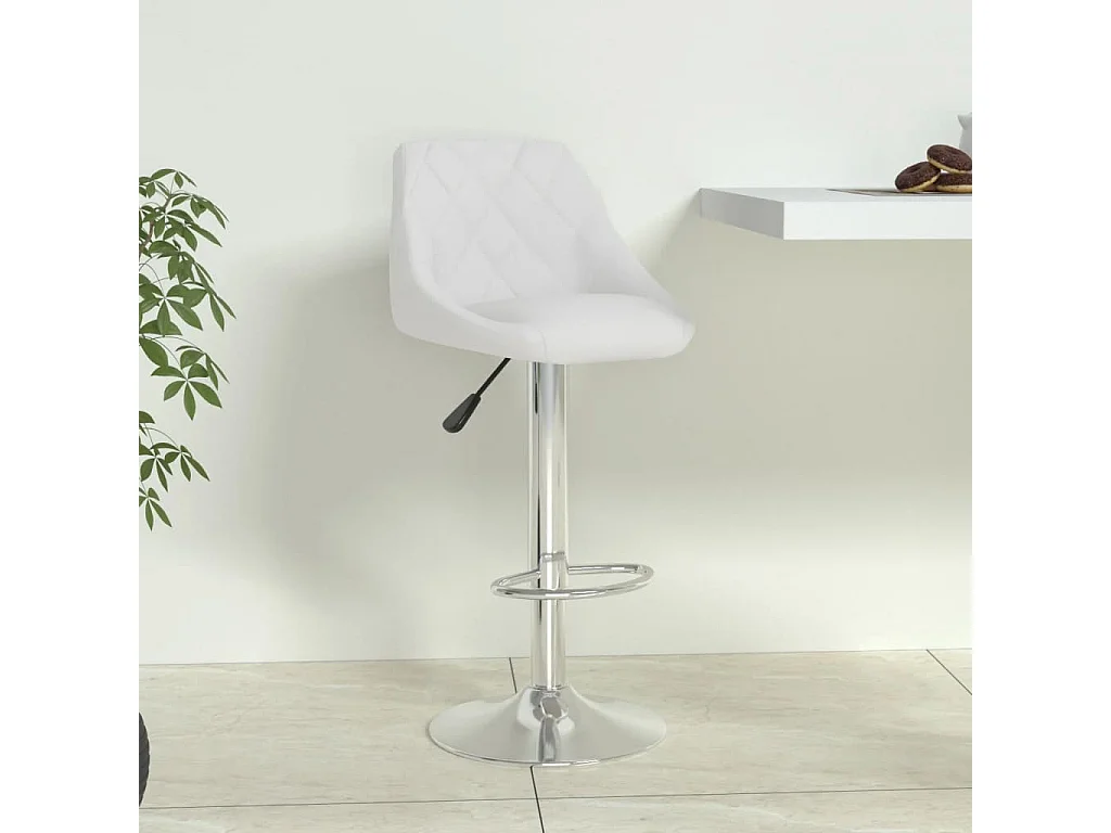 Weißer Barhocker aus Kunstleder