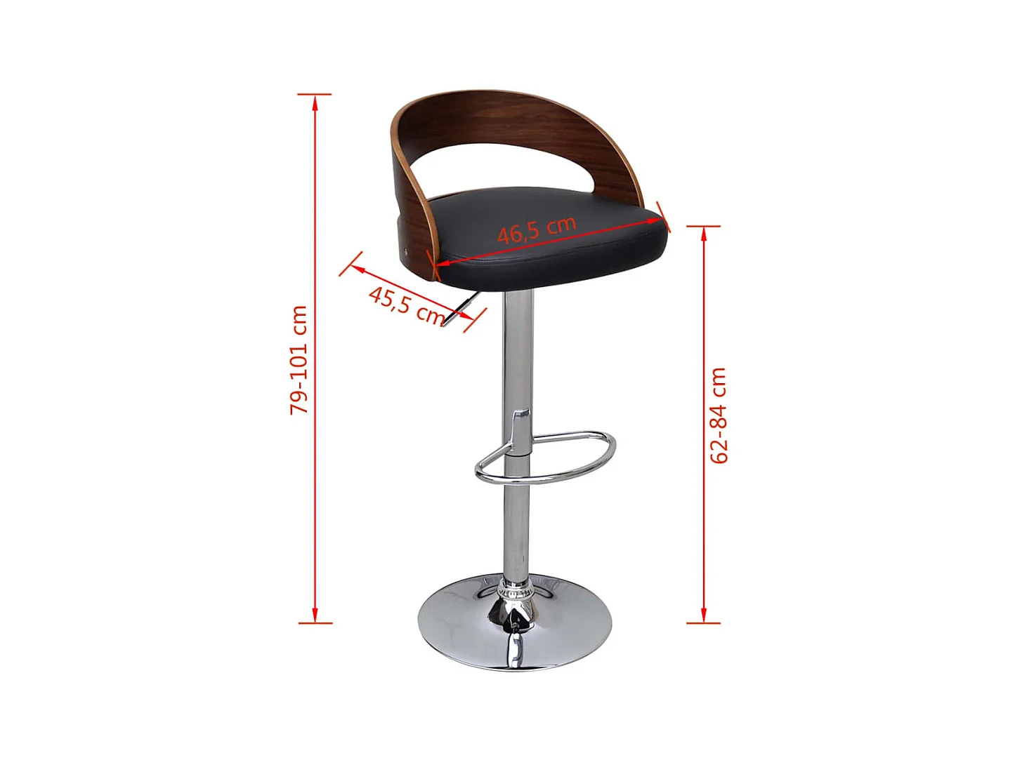 Set di 2 sgabelli da bar in legno curvato