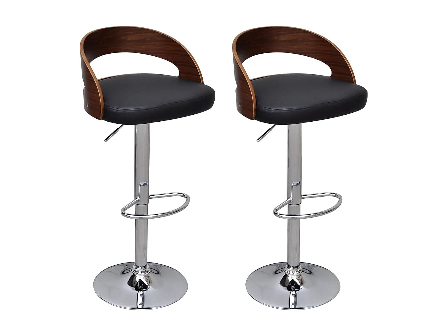 Tabourets de bar lot de 2 bois courbé