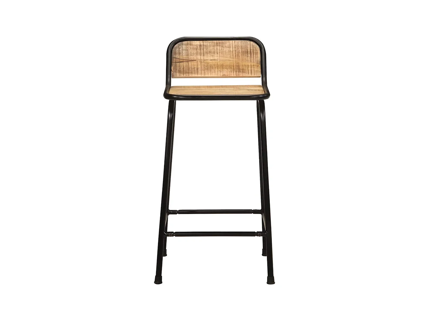 Set di 4 sgabelli da bar in legno massello di mango grezzo