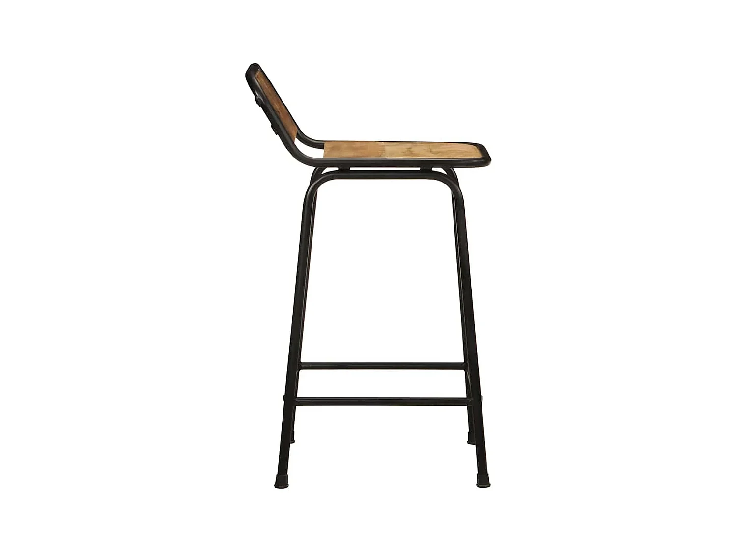 Set di 4 sgabelli da bar in legno massello di mango grezzo