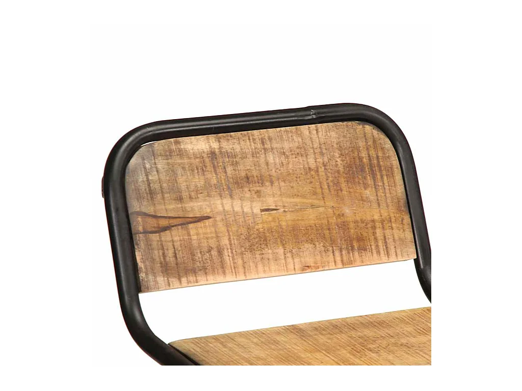 Set di 4 sgabelli da bar in legno massello di mango grezzo