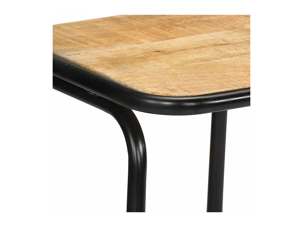 Set di 4 sgabelli da bar in legno massello di mango grezzo