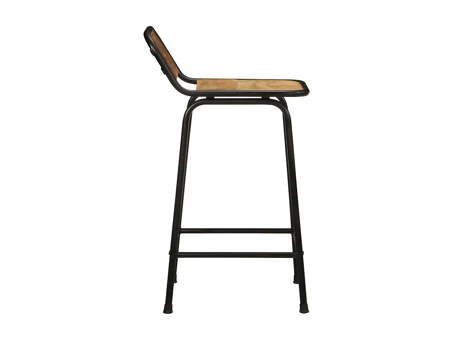 Tabourets de bar lot de 4 bois massif manguier brut