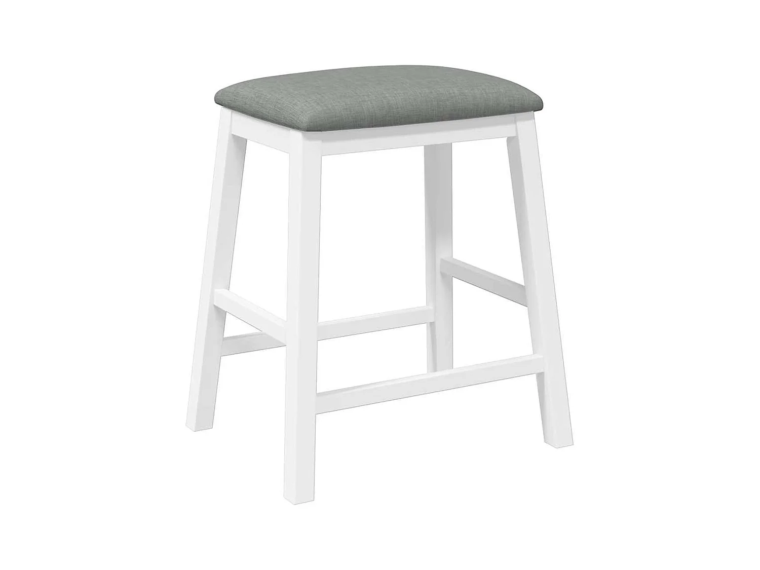 Chaises de bar avec coussins 2 pcs blanc bois massif d'hévéa