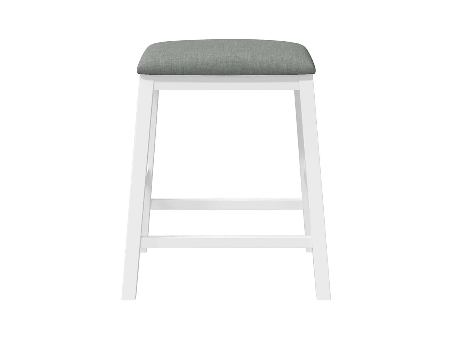 Chaises de bar avec coussins 2 pcs blanc bois massif d'hévéa