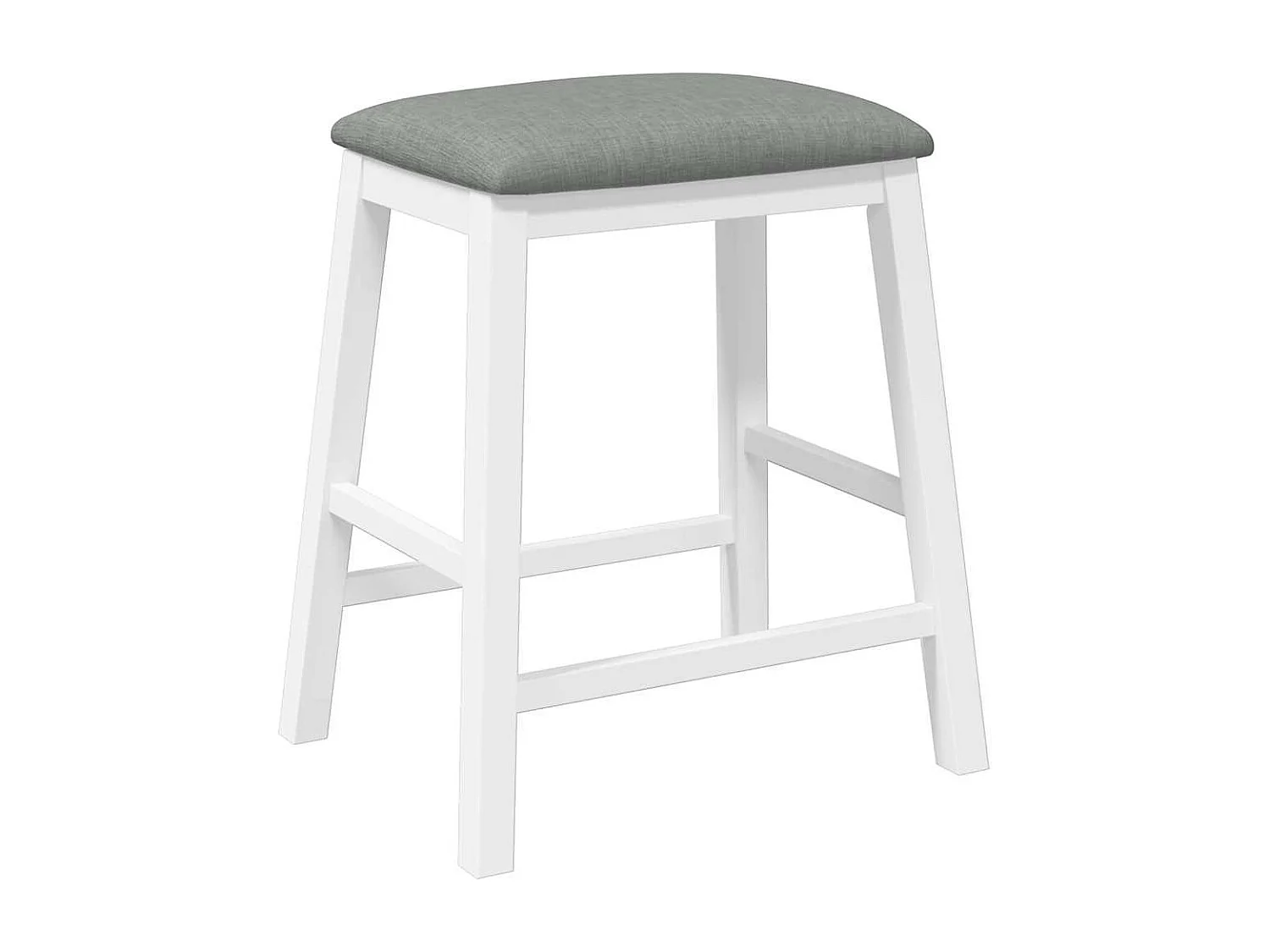 Chaises de bar avec coussins 2 pcs blanc bois massif d'hévéa