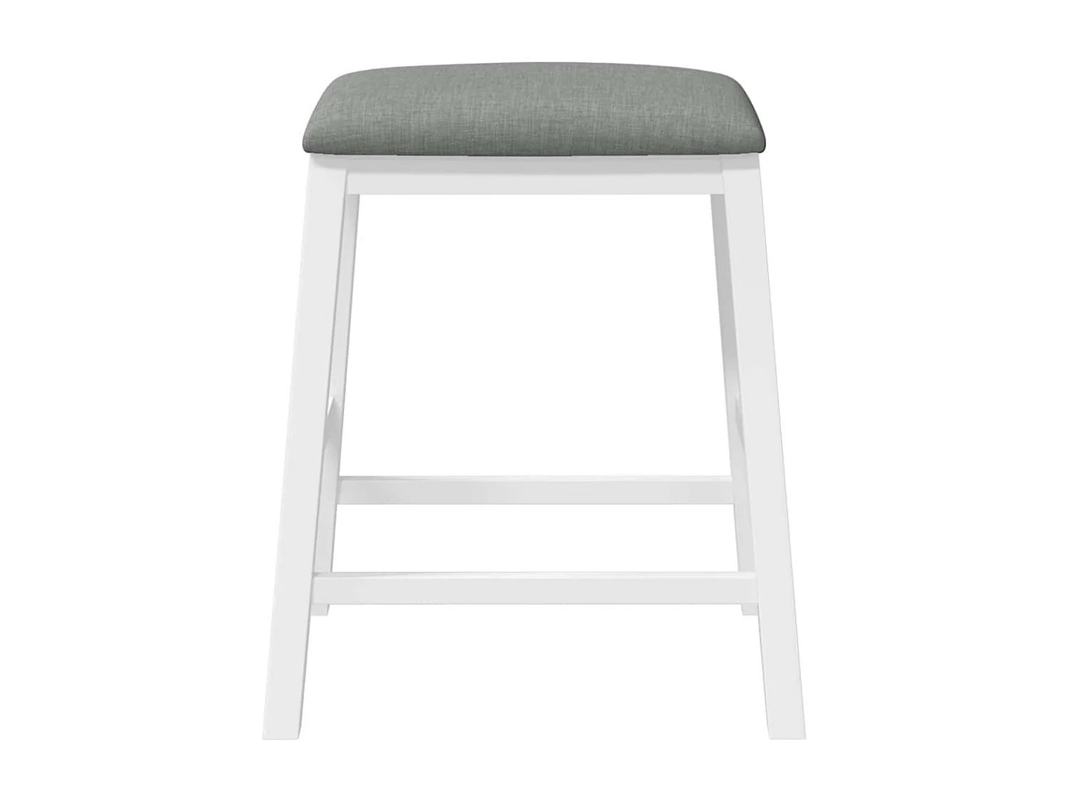 Chaises de bar avec coussins 2 pcs blanc bois massif d'hévéa