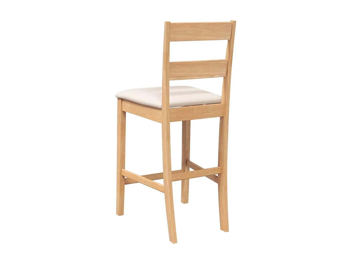 Tabourets de bar avec coussins 2pcs naturel bois massif d'hévéa