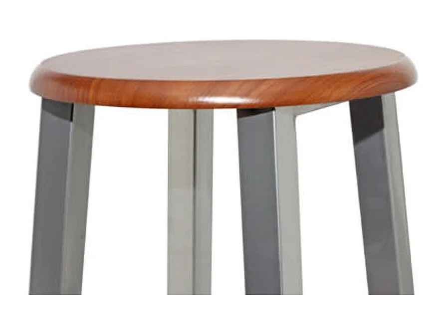 Tabouret de bar lot de 2 métal avec siège en MDF