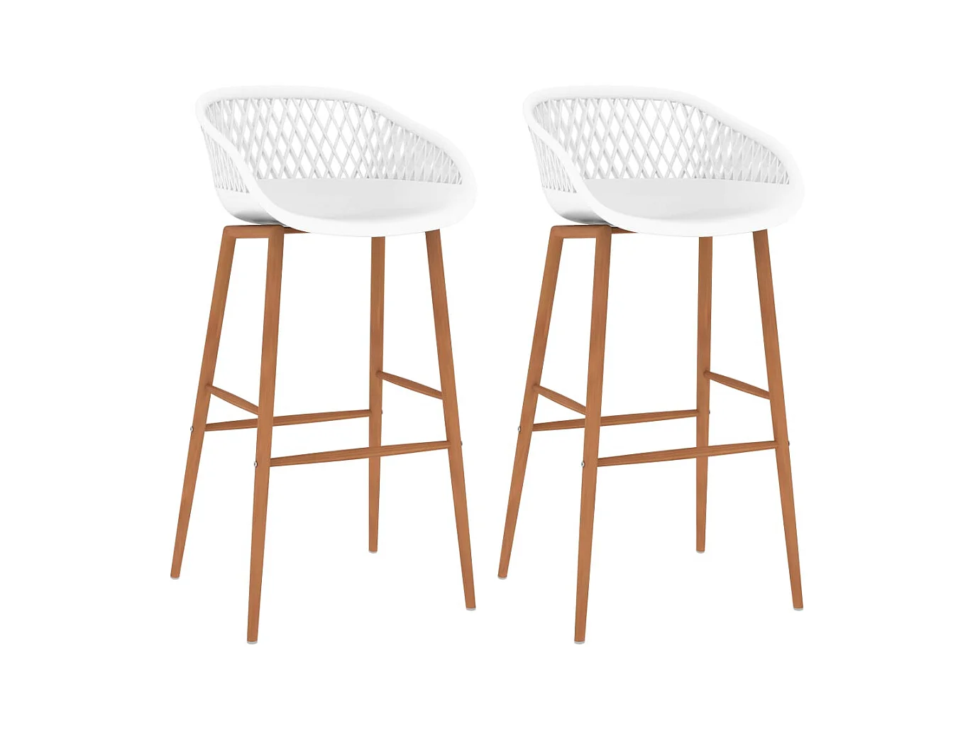 Set di 2 sedie da bar bianche