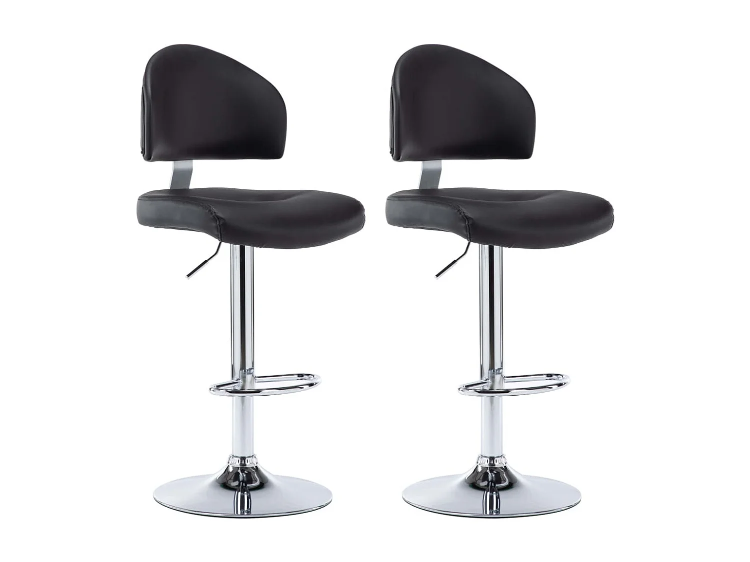 Tabourets de bar lot de 2 noir similicuir