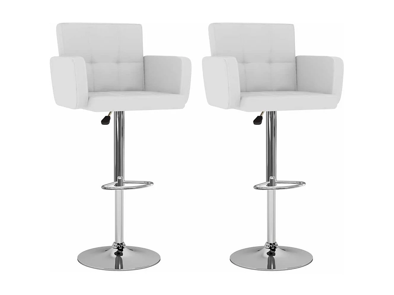 Tabourets de bar lot de 2 blanc similicuir
