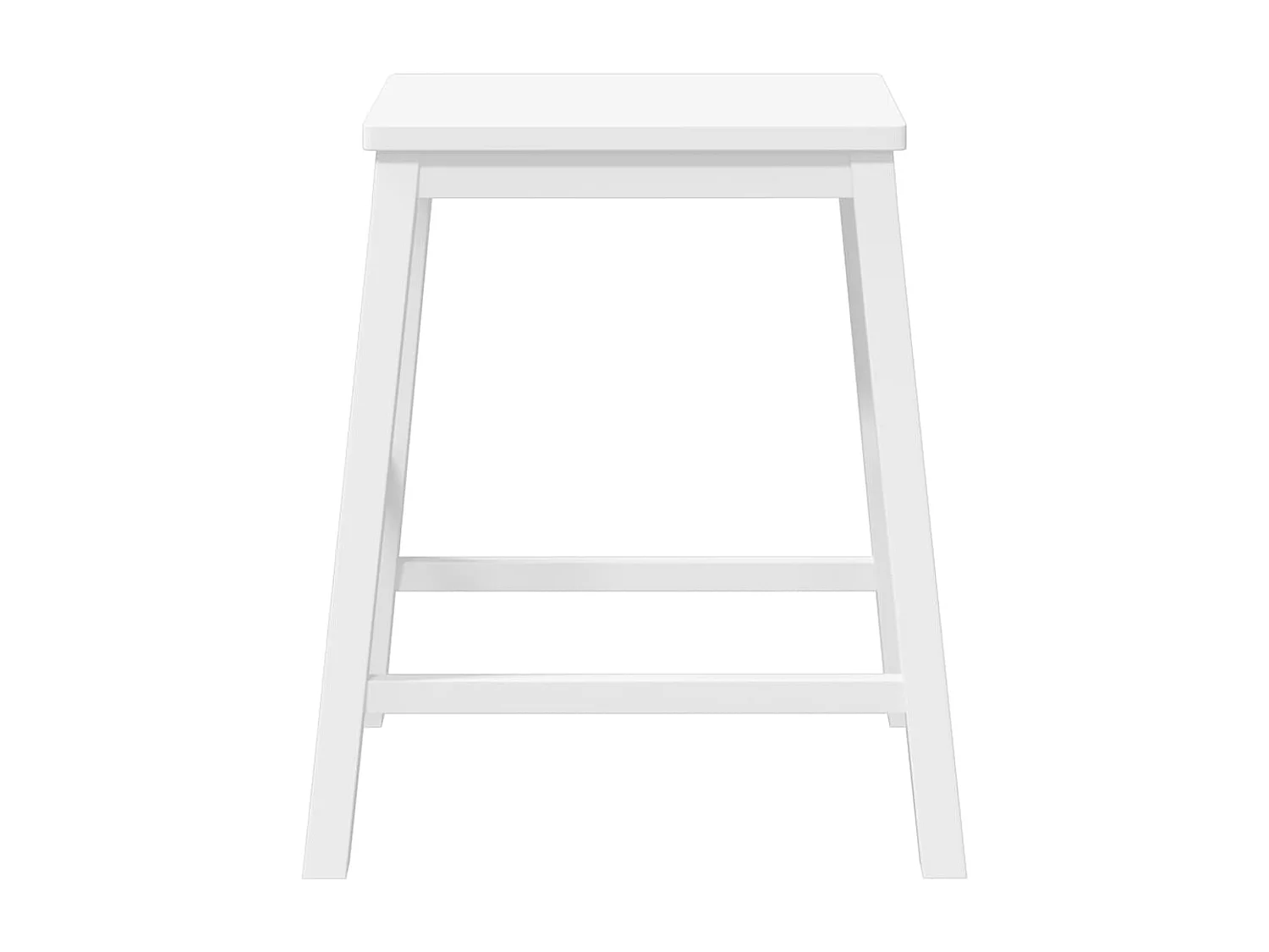 Chaises de bar 2 pcs blanc bois massif d'hévéa