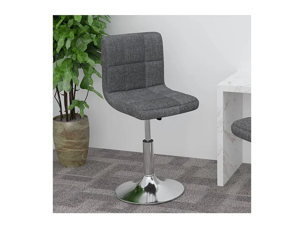 Tabouret de bar pivotant Gris foncé Tissu