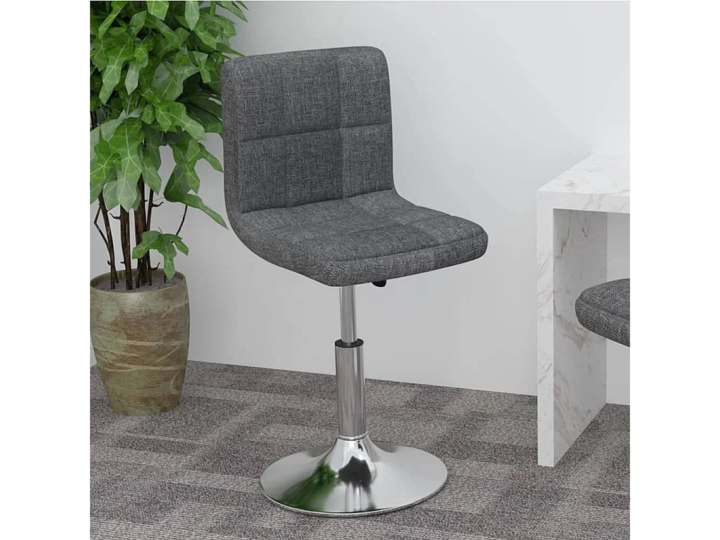 Tabouret de bar pivotant Gris foncé Tissu