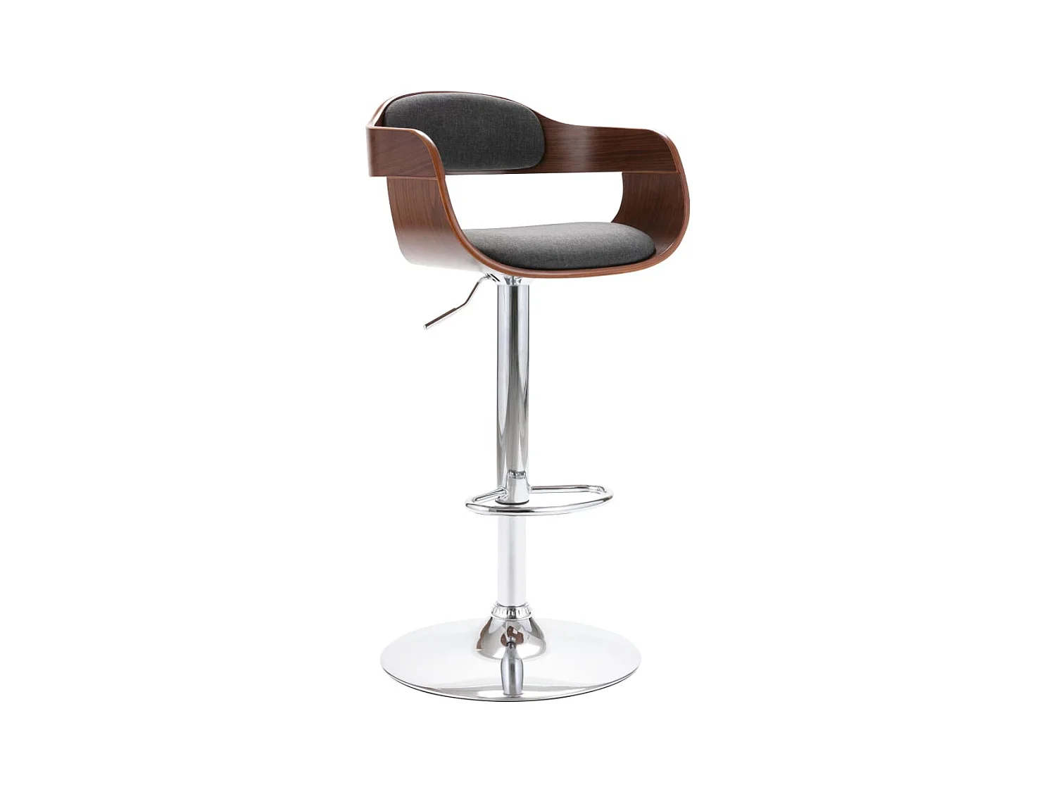 Tabouret de bar Contreplaqué et tissu gris